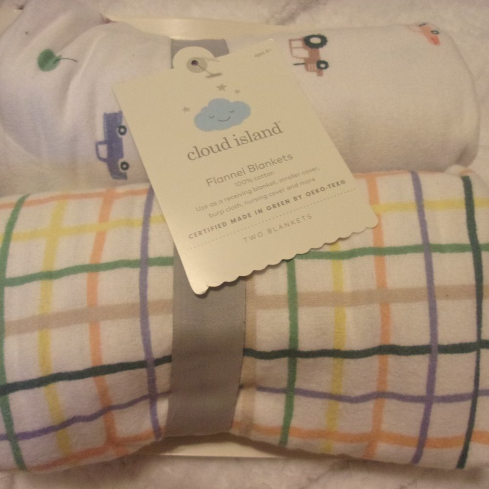 Cloud Island Flannel Blankets Cars/trucks/plaid Boys